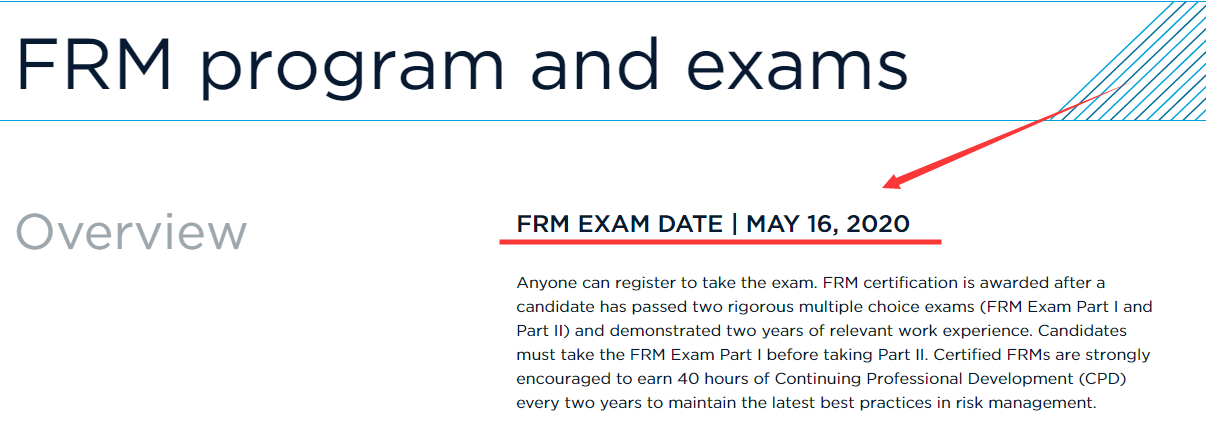 FRM官網(wǎng)上已經(jīng)公布了2020年FRM考試時間安排表？趕緊來看看！